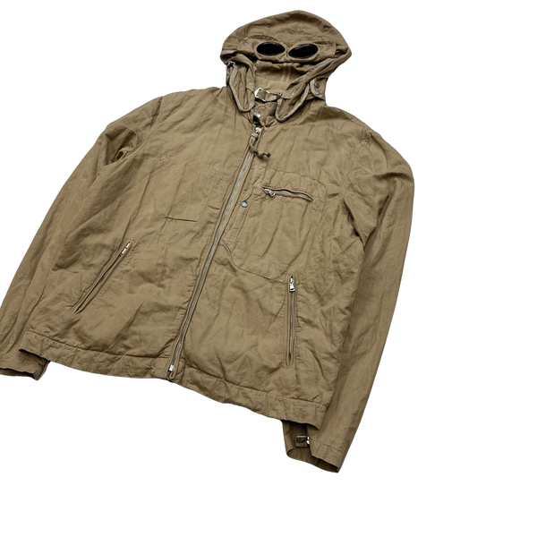CP Company Vintage 2006 Khaki Cotton Lino Flax Metal Blend Jacket