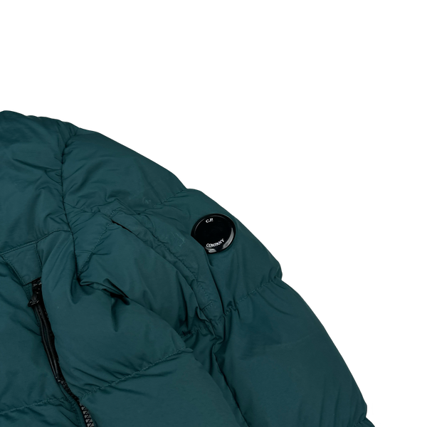 CP Company Teal Nycra Down Filled Puffer Long Jacket - Medium