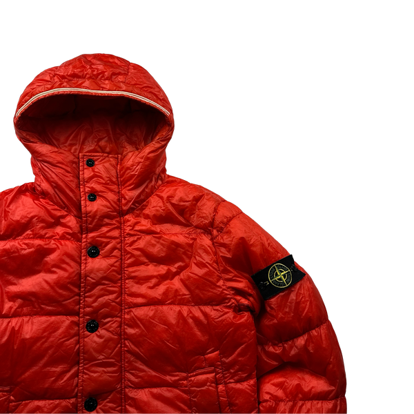 Stone Island 2013 Red Garment Dyed Puffer Jacket - Small