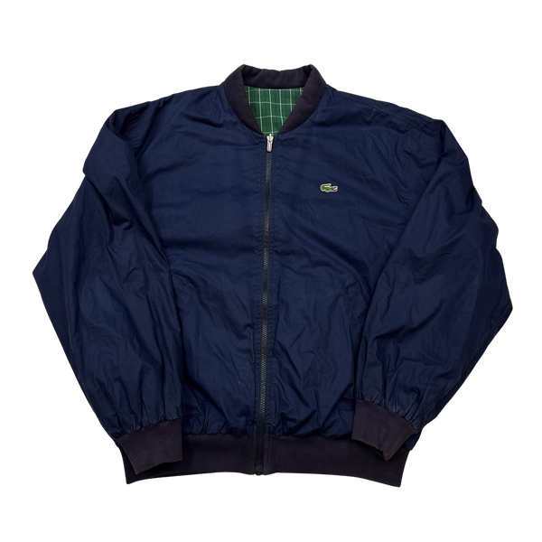 Lacoste Green Checked Reversible Bomber Jacket - 3XL