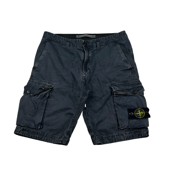 Stone Island 2020 Navy Cotton Cargo Shorts - 32"