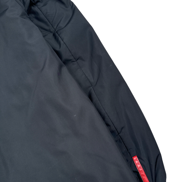 Prada Black Red Tab Soft Shell Quilted Jacket - Medium