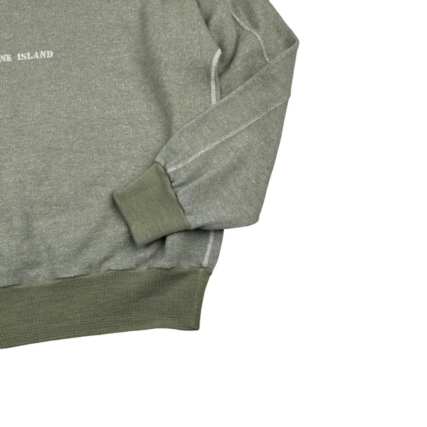 Stone Island 1990s Vintage Light Green Spellout Pullover - XL