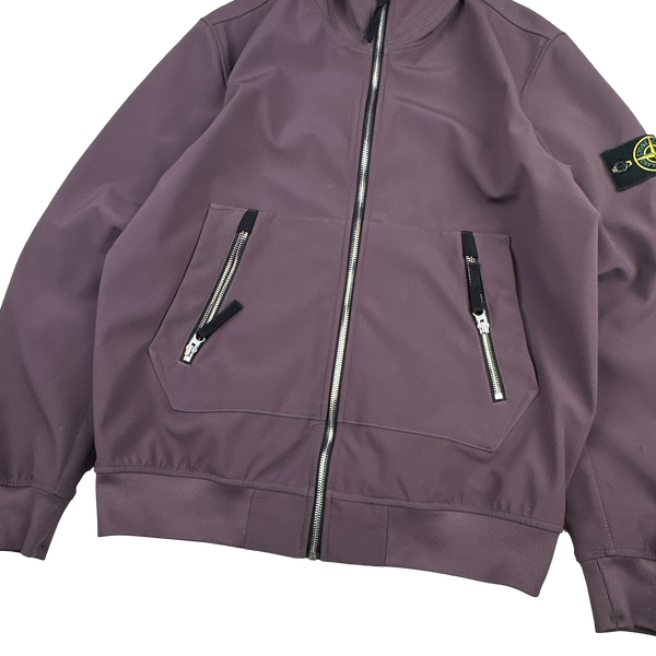 Stone Island 2021 Plum Soft Shell e-Dye Hooded Jacket - Medium