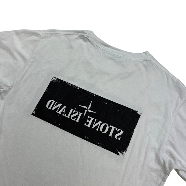 Stone Island 2021 White Spellout Cotton T Shirt -