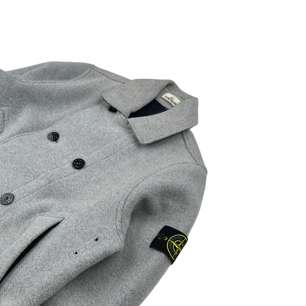 Stone Island 2020 Panno Jaquard Double Breasted Wool Collared - Large