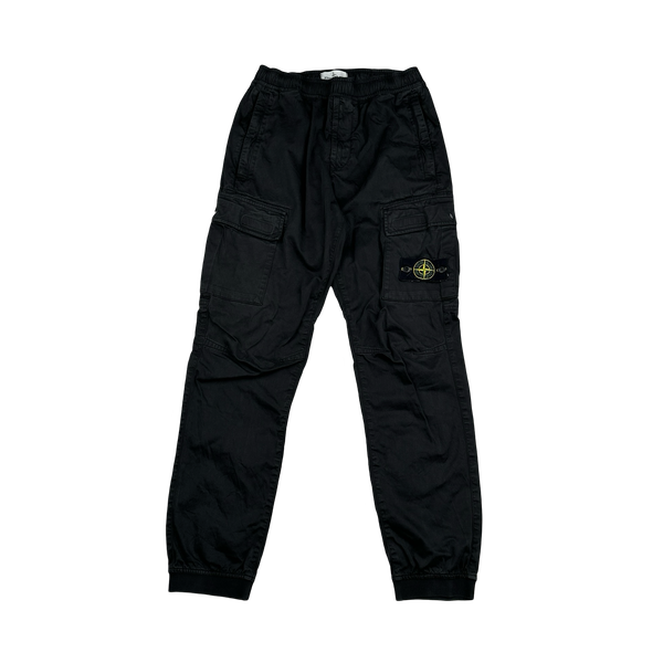 Stone Island 2021 Black RE T Cargo Trousers - 30"