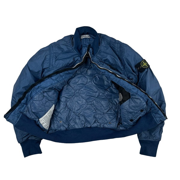 Stone Island 2012 Blue 30th Anni Garment Dyed Nylon Tela Quilted Jacket - Medium