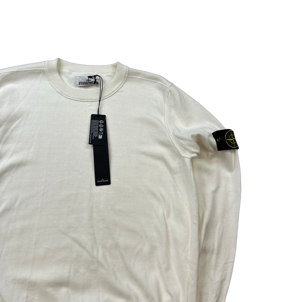 Stone Island 2023 White Knitted Crewneck - Medium