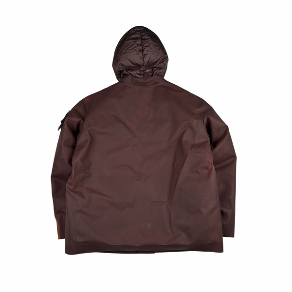 Stone Island 2023 Poly Strata Down Lined Brown Ice Jacket - Medium