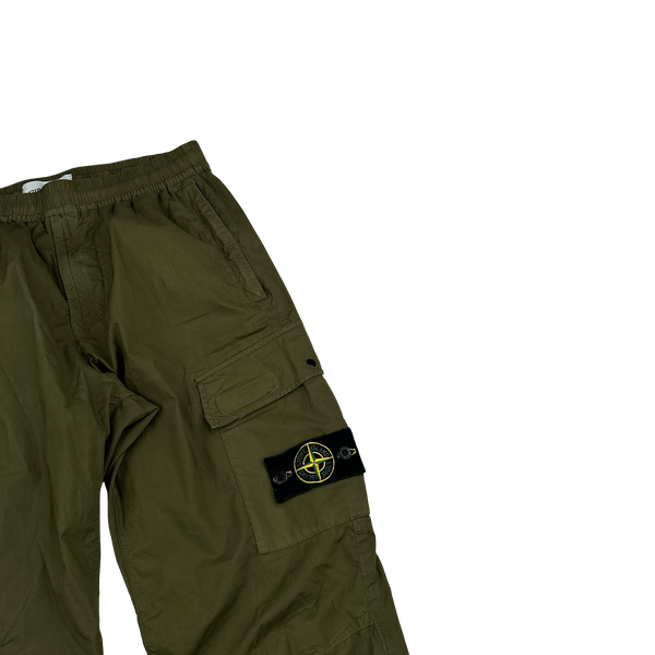 Stone Island 2021 Khaki Regular Tapered Cargo Trousers - 30"
