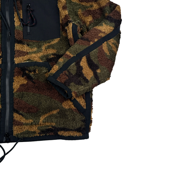 Moncler Teddy Fleece Camo Zipped Hooded Jumper - Large