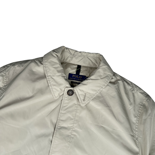 Ralph Lauren Cream Padded Long Collared Jacket - XL