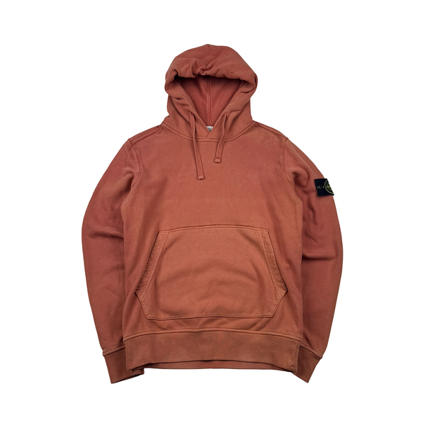 Stone Island Terracotta Cotton Pullover Hoodie - Medium