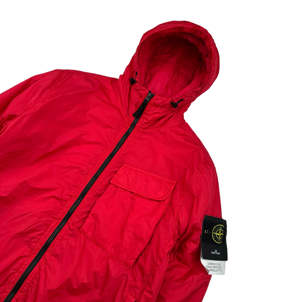 Stone Island 2022 Red Crinkle Primaloft Lined Jacket - Medium
