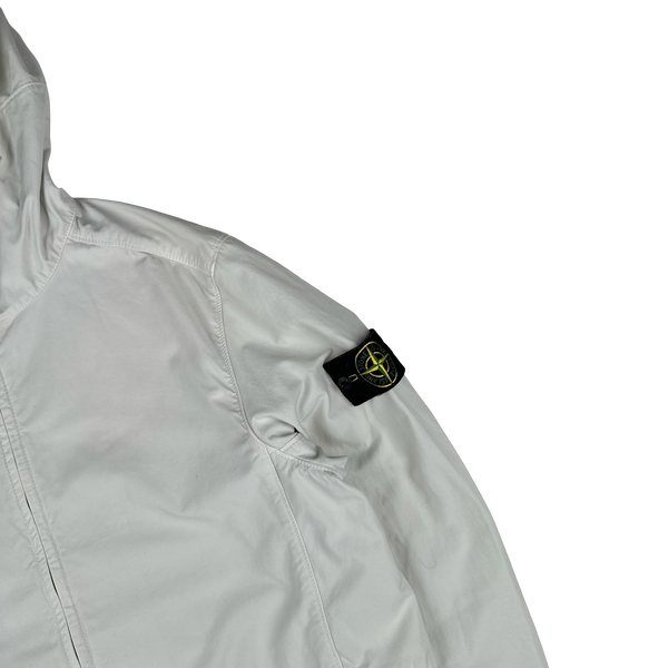 Stone Island 2022 White Batavia Hooded Jacket - Large