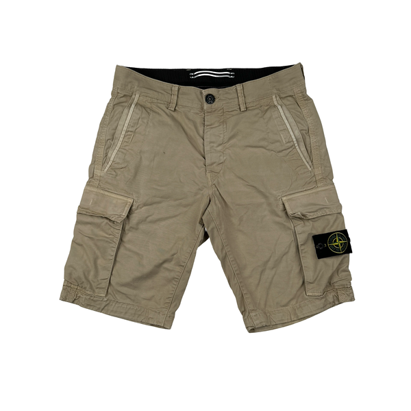 Stone Island 2015 Beige Cotton Cargo Shorts - Small