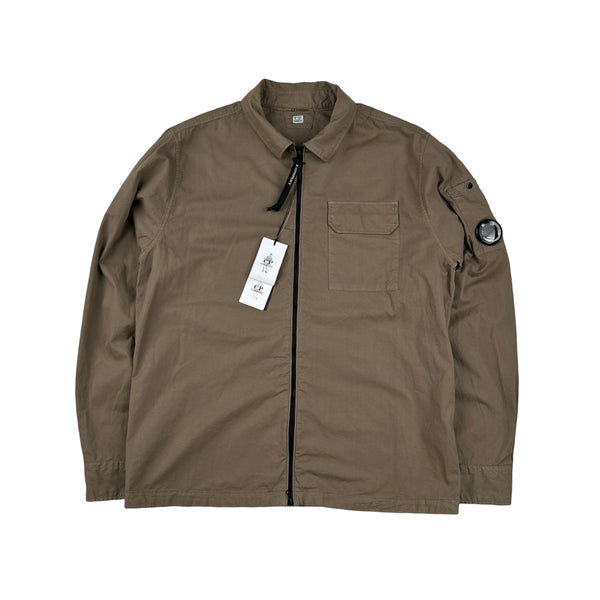 CP Company Brown Cotton Lens Viewer Overshirt - Medium