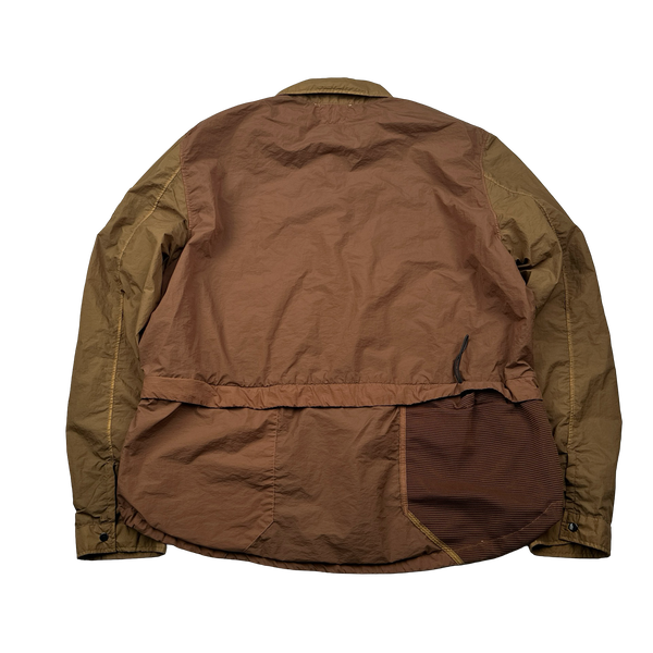CP Company Brown Colour Block Taylon P Nylon Overshirt - XL