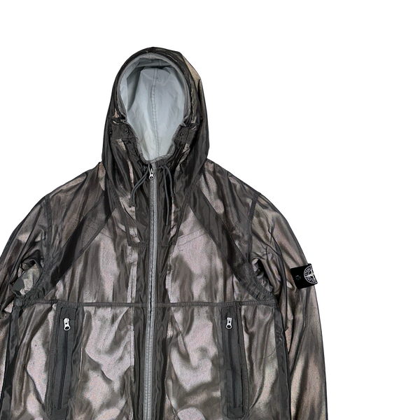 Stone Island 2006 Silver Reflective Mesh Reflective no.979 Jacket - XXL