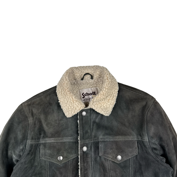 Schott Suede Sherling Lined Thick Jacket - Medium