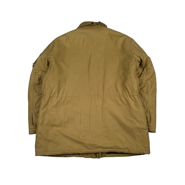 Ralph Lauren Beige Quilted Fleece Lining Collard Jacket - XL