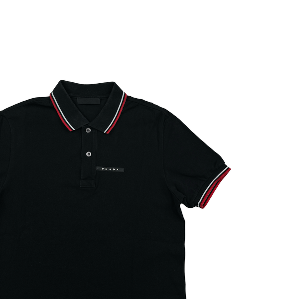 Prada Black Cotton Polo - Small