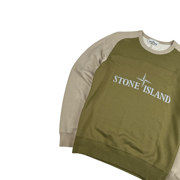 Stone Island 2015 Reflective Spellout Navy/Purple Cotton Crewneck - Medium