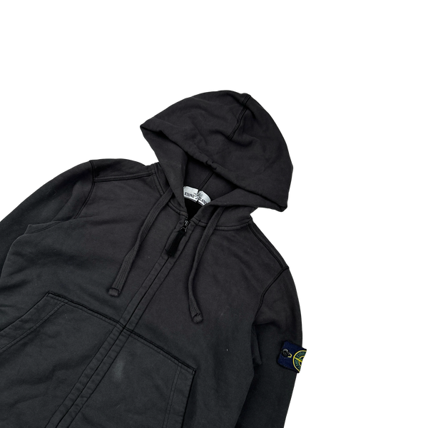 Stone Island 2018 Dark Grey Zipped Cotton Hoodie - Small
