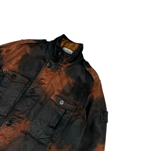 Stone Island 2014 Raso Hand Painted Tortoise Shell Camo Field Jacket - Large
