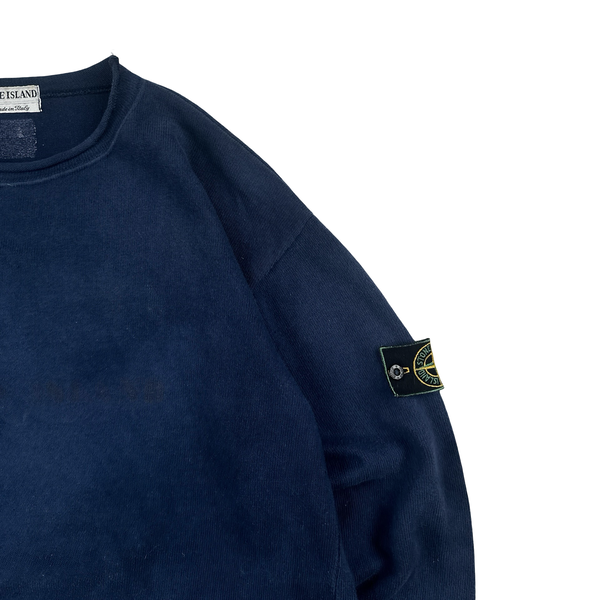 Stone Island 1995 Vintage Spellout Pullover Sweatshirt - Large