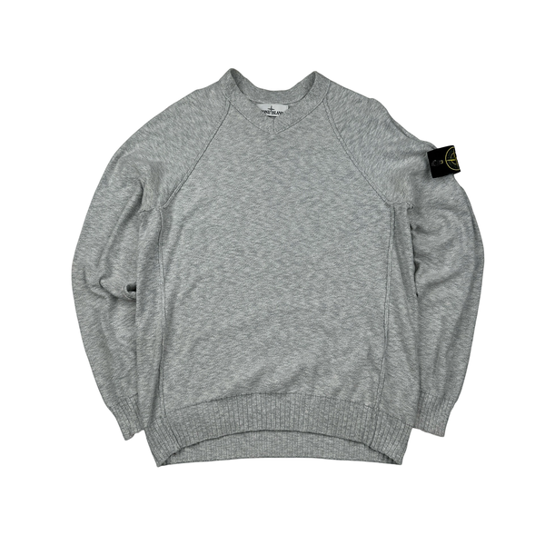 Stone Island 2019 Grey Lightweight Cotton Knit Crewneck- Medium
