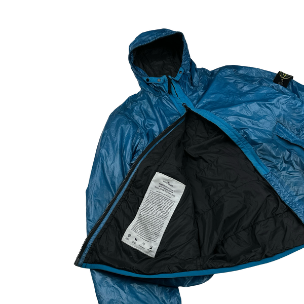 Stone Island 2017 Blue Quantum Primaloft Hooded Jacket - Large