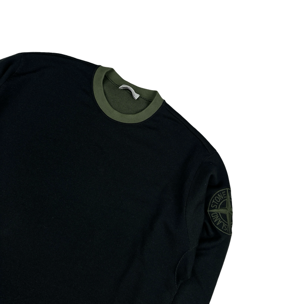 Stone Island 2021 Cotton Double Lined Ribbed Neck Embroidered Compass Jumper - XXL