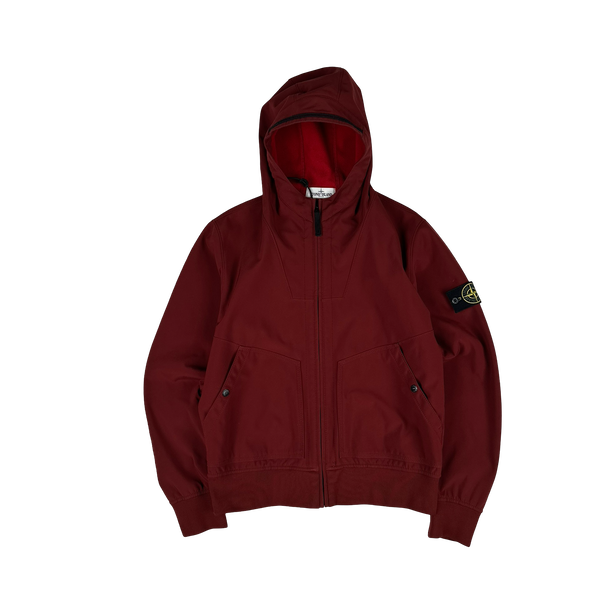 Stone Island 2012 Red Fleece Lined Soft Shell R Jacket - Large