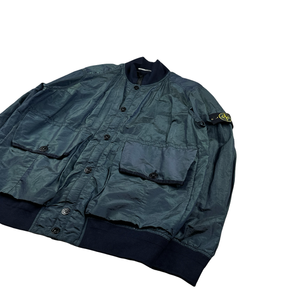 Stone Island 2017 Blue & Green Nylon Metal Colour Weft Jacket -  XXL