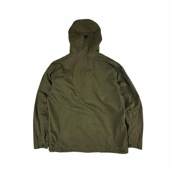 CP Company Khaki Green Quarter Zip Smock Jacket - Large