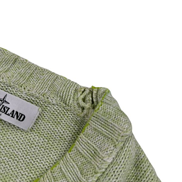 Stone Island 2014 Green Silk Blend Fine Knitted Crewneck - Large