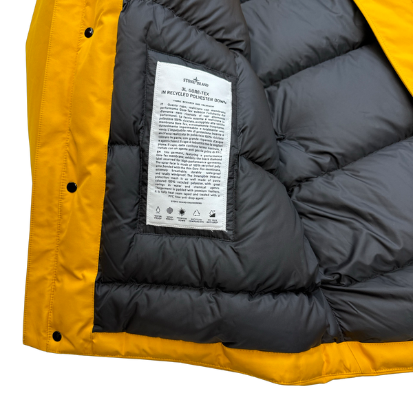 Stone Island Yellow 3L Goretex Puffer In Recycled Polyester Down - Medium