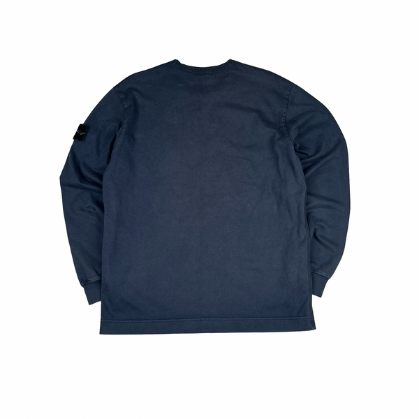 Stone Island 2020 Navy Cotton Crewneck Sweatshirt - Large