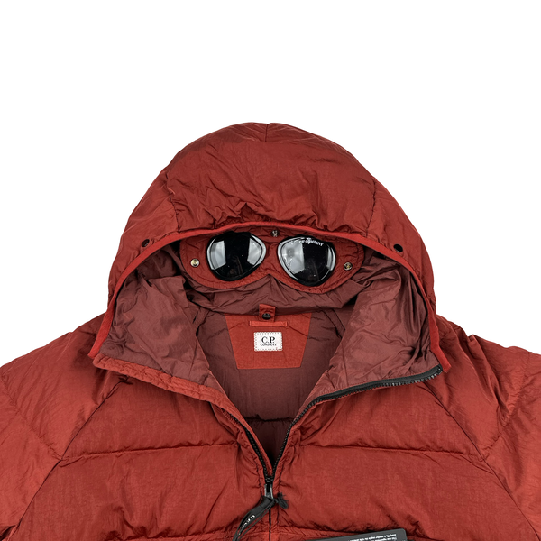 CP Company Burgandy ECO CHROME-R Down Filled Puffer Jacket - Large
