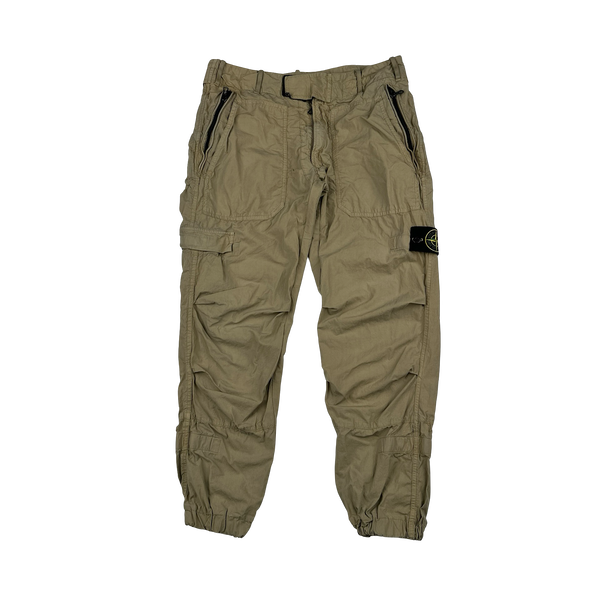 Stone Island Beige 2010 Loose Cotton Cargo Trousers - Medium