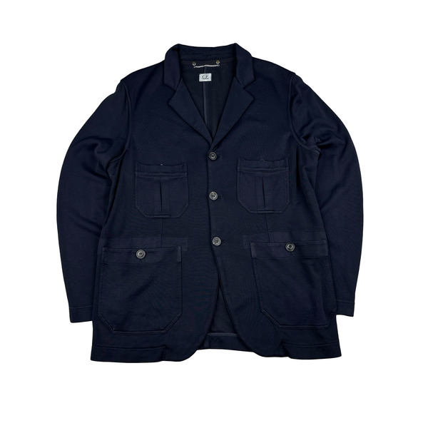 CP Company 2010 Navy Cotton Blend Buttoned Blazer - Large