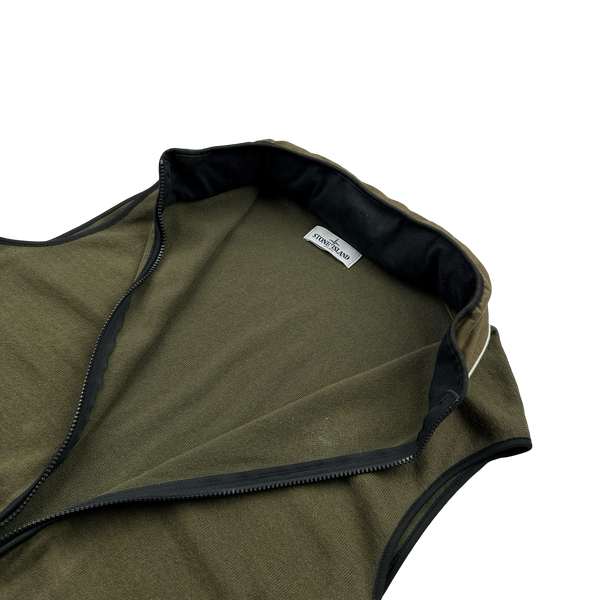 Stone Island 2013 Khaki Cotton Foldout Hood Gilet - 3XL