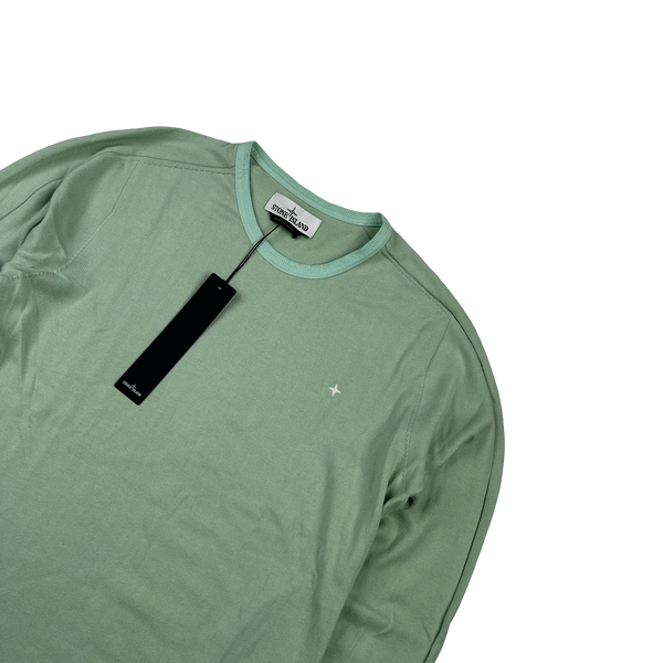 Stone Island 2018 Green Stellina Knit Cotton Crewneck Jumper - Small