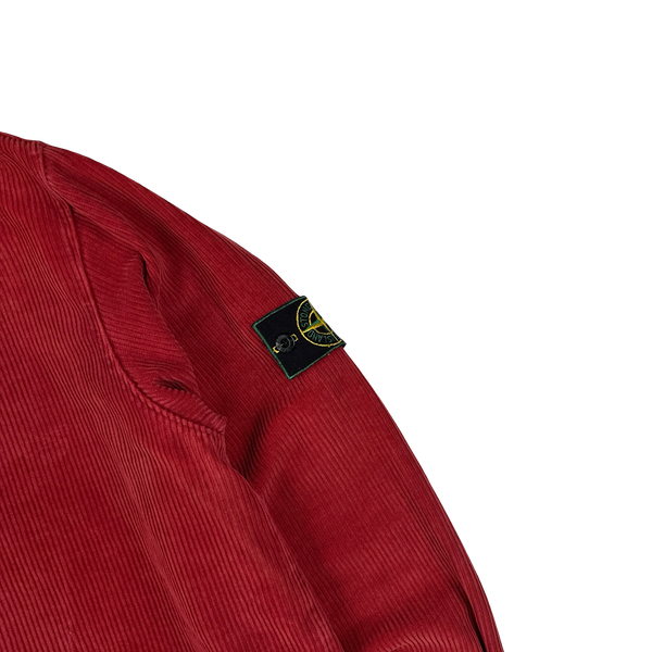 Stone Island 1996 Red Thick Jumbo Corduroy Overshirt - XXL