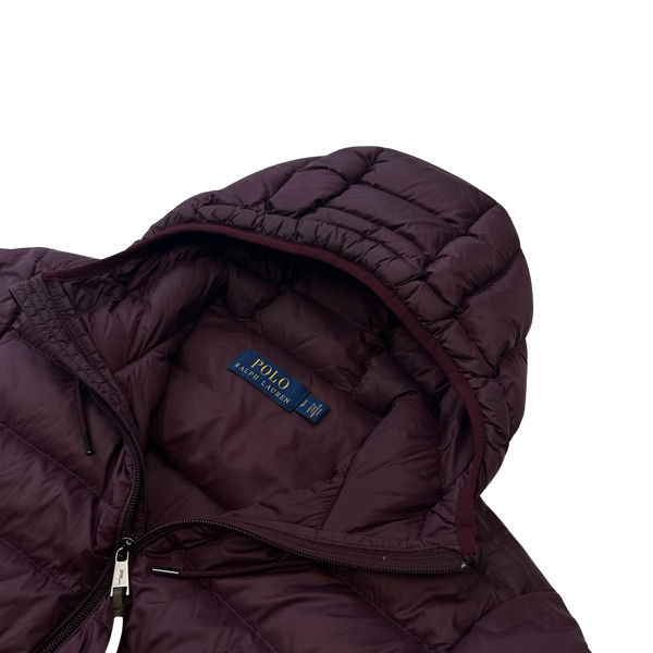 Ralph Lauren Red Down Filled Hooded Puffer Jacket - Small