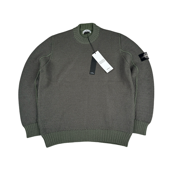 Stone Island 2017 Green Heat Reactive Ice Knit Crewneck Jumper - 3XL