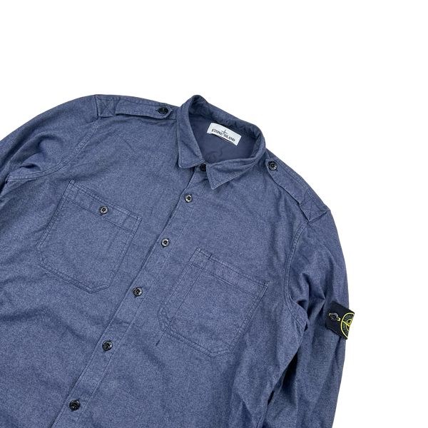 Stone Island 2014 Blue Indigo Cotton Overshirt - XXL
