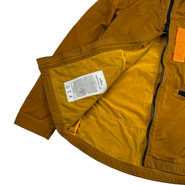 Stone Island 2017 Orange Nylon Metal Flock Hooded Jacket - Medium
